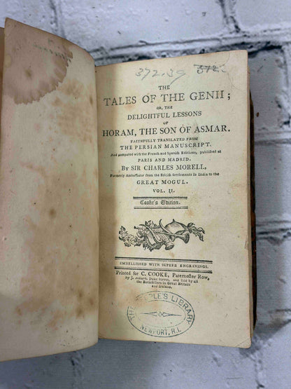 The Tales of the Genii Vol. II, Cooke's Edition - title page with People's Library stamp