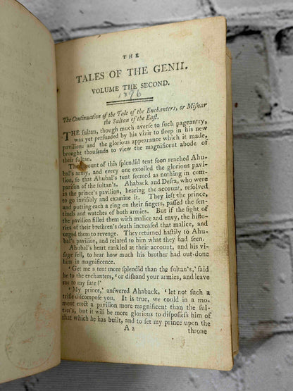 The Tales of the Genii Vol. II, Cooke's Edition - first page of Volume II