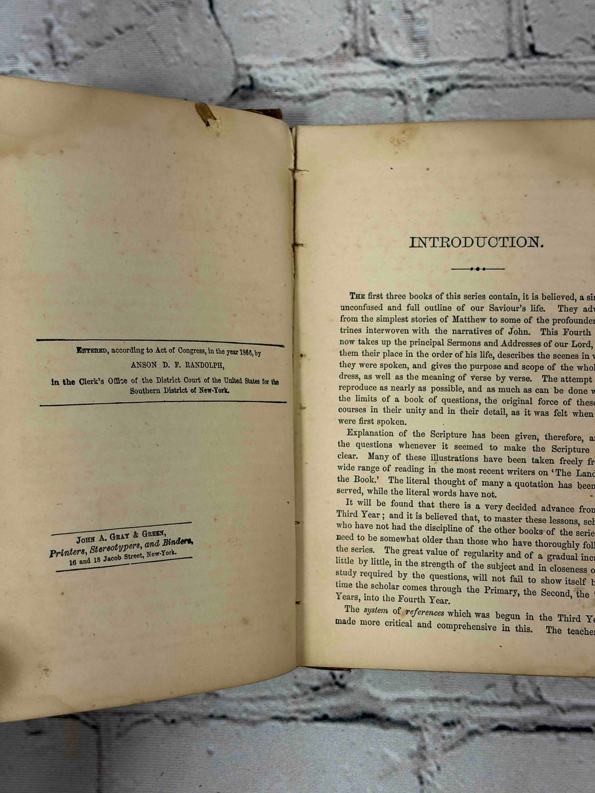The Fourth Year Sunday-School Text-Book by Charles E. Knox, 1869 - introduction