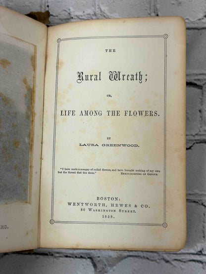 The Rural Wreath by Laura Greenwood, 1858 - title page
