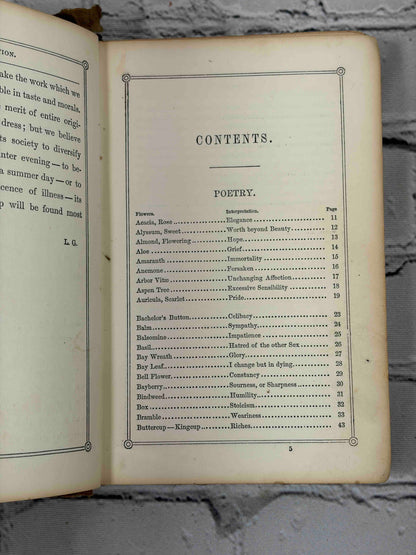 The Rural Wreath by Laura Greenwood, 1858 - contents page