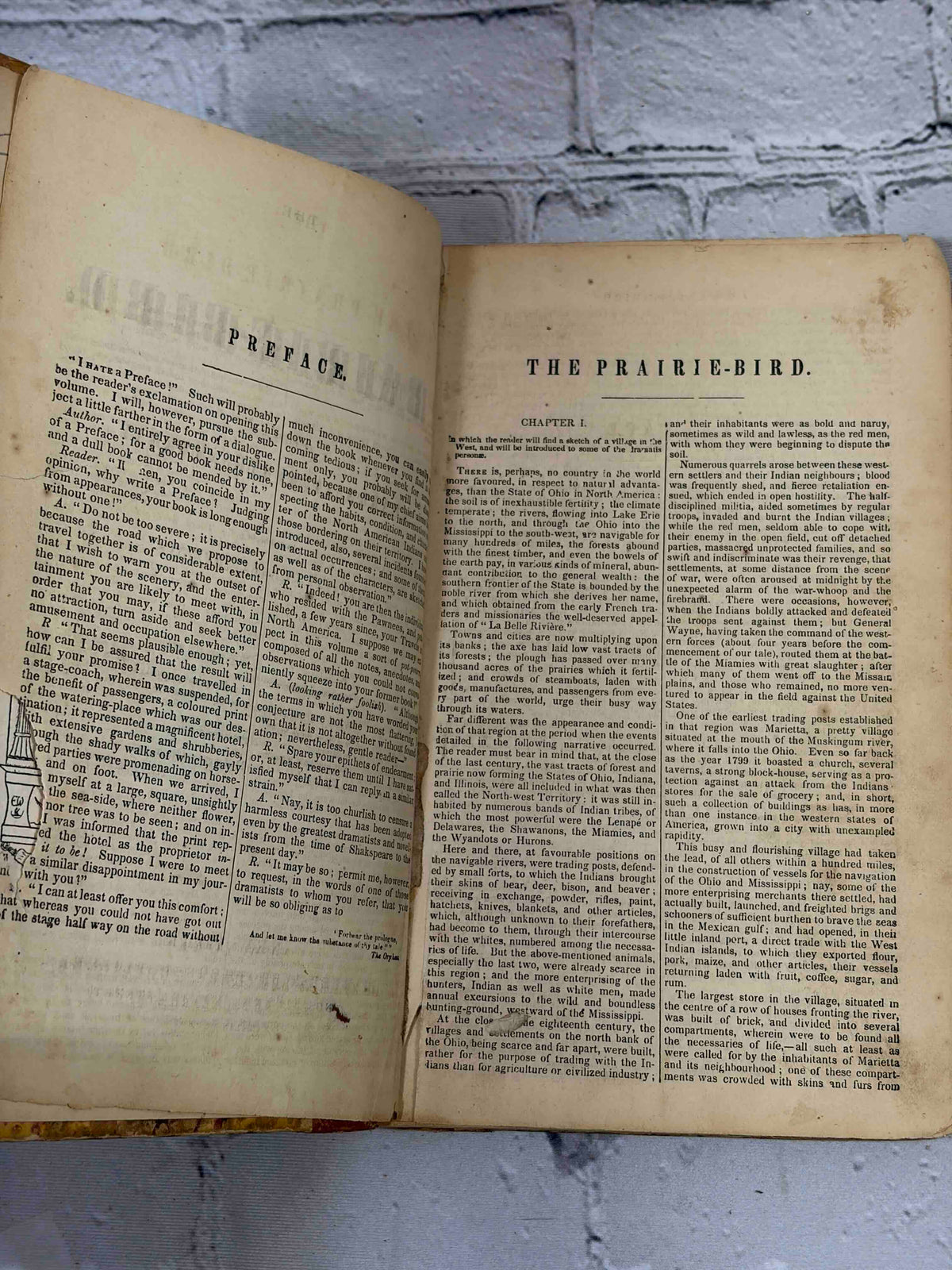 The Prairie-Bird by Charles Augustus Murray, Harper - preface and first page of text