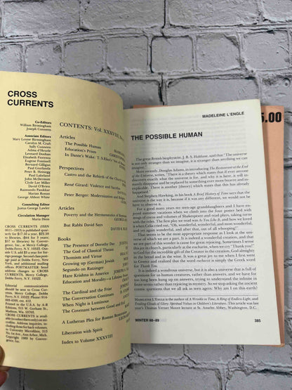 Cross Currents: Quarterly Review (Vol. 38, Number 3 & 4)