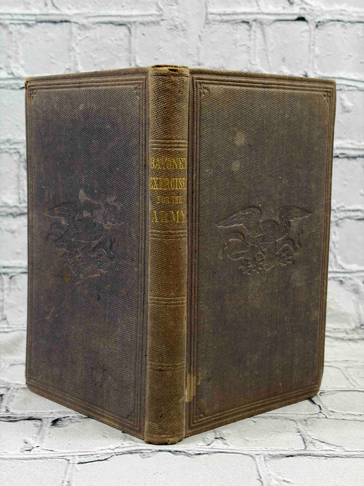 Manual of Bayonet Exercise by George B. McClellan, 1856 Lippincott - spine and front cover