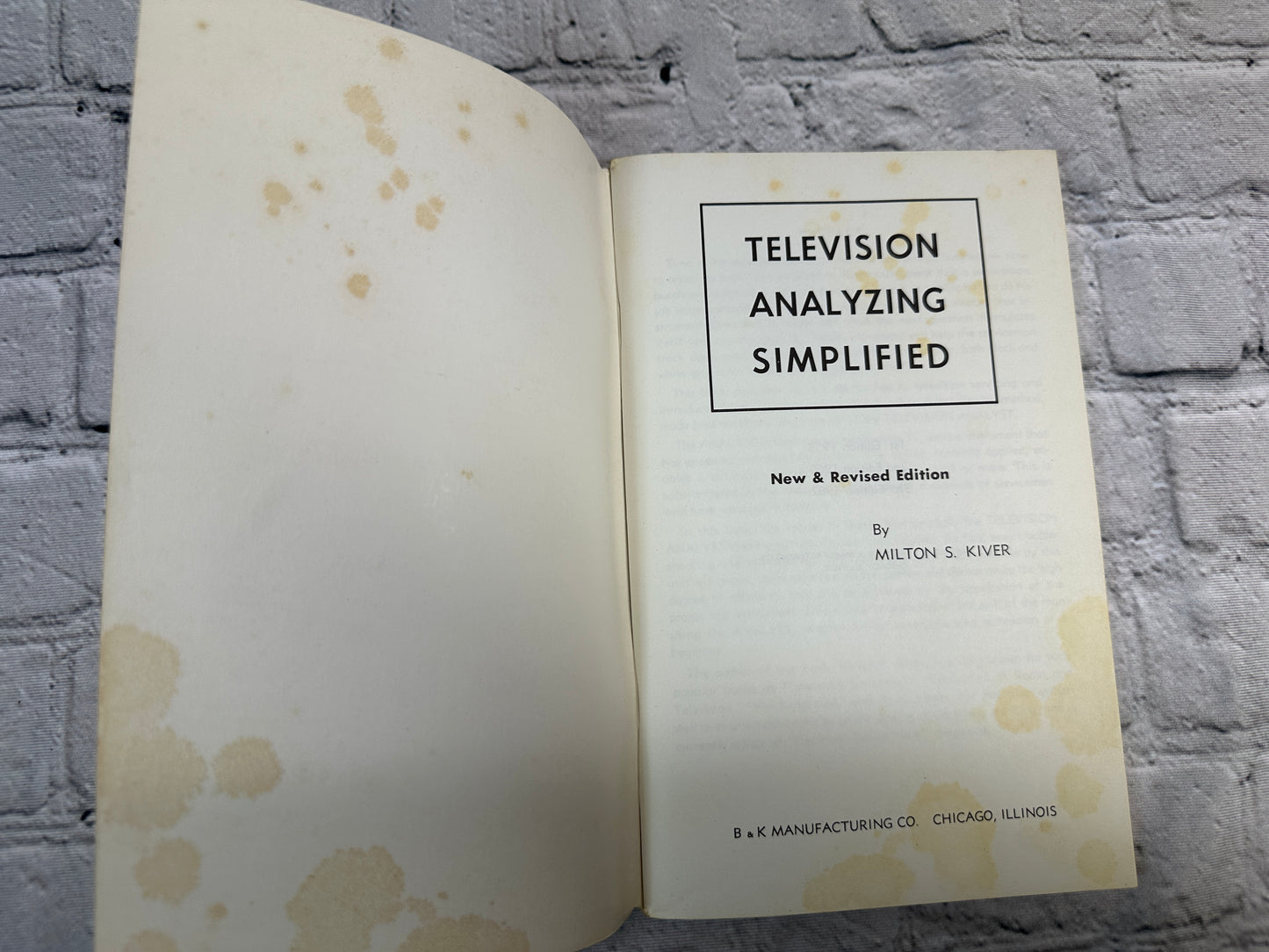 Television Analyzing Simplified by Milton S. Kiver [1963 · Third Edition]