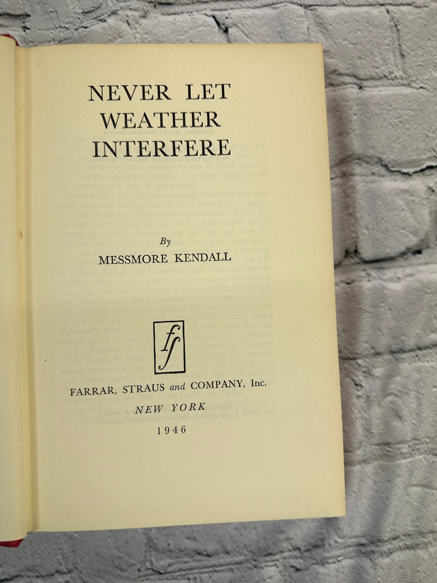 Never Let Weather Interfere by Messmore Kendall [1946]