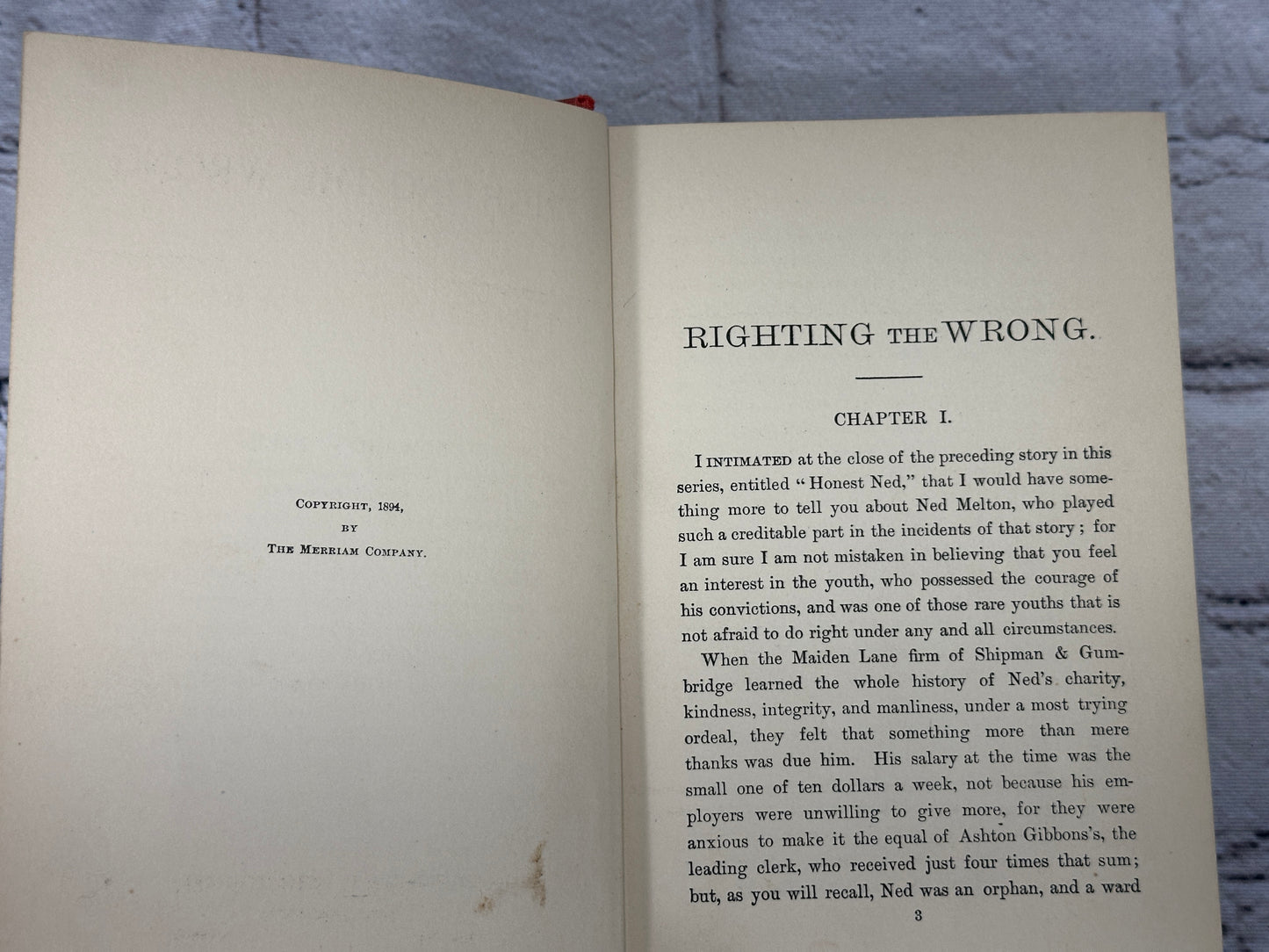 Righting the Wrong by Edward Ellis [1984]