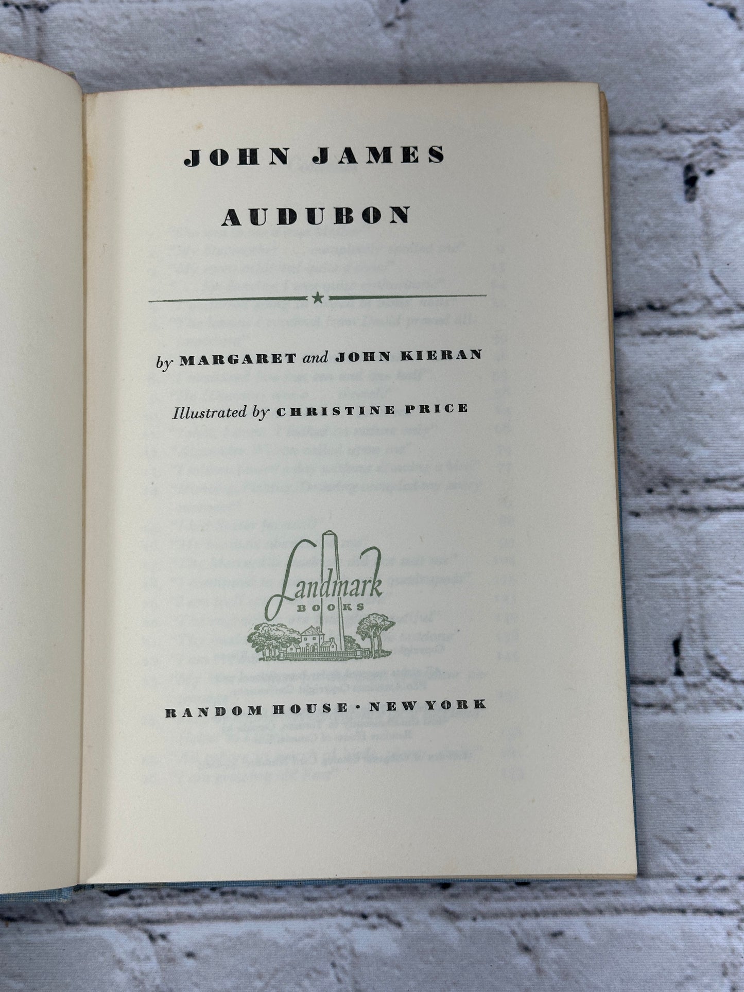 John James Audubon by Margaret & John Kieran [Landmark Books · #48 · 1954]