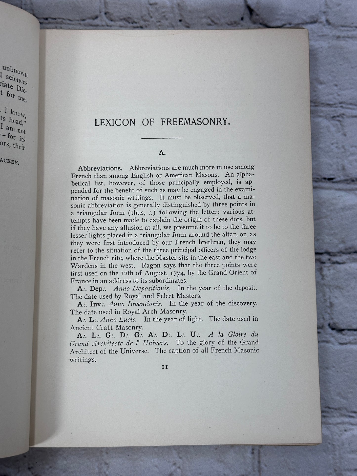 Lexicon of Freemasonry By Albert G. Mackey [McClure Publishing · 1914]