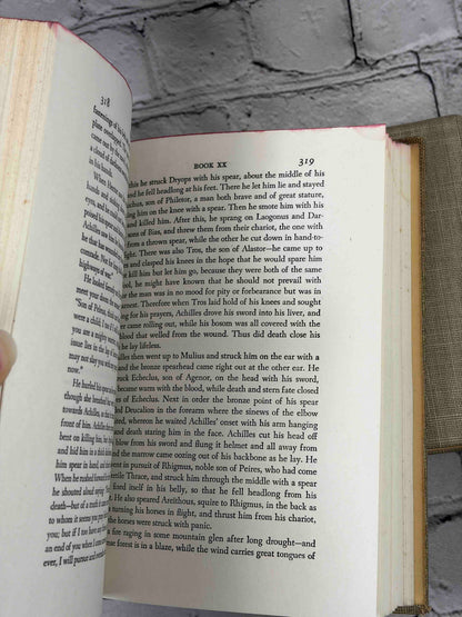 The Iliad and The Odyssey of Homer, Classics Club 1942-1944 - Iliad pages 318-319 with stain in top margin corner