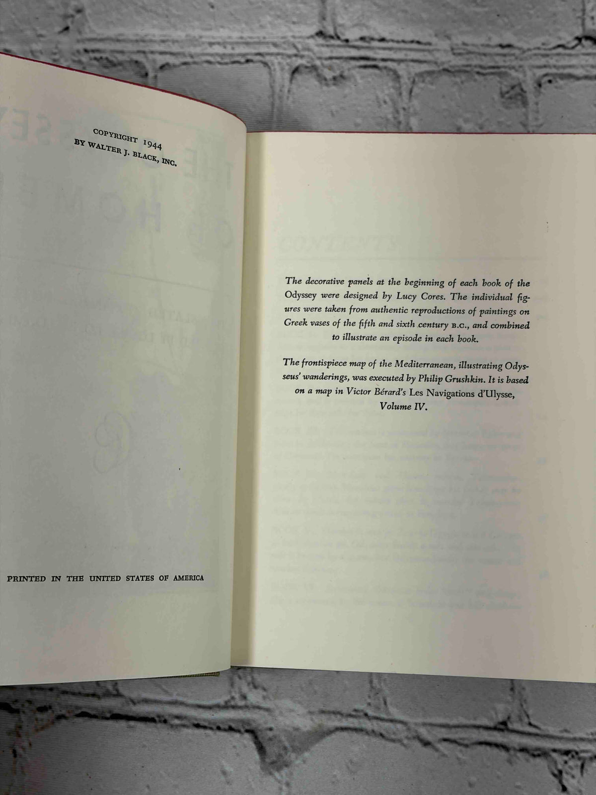 The Iliad and The Odyssey of Homer, Classics Club 1942-1944 - Odyssey copyright page