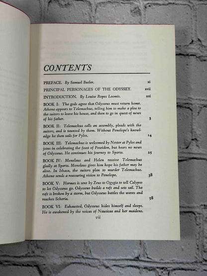 The Iliad and The Odyssey of Homer, Classics Club 1942-1944 - Odyssey contents