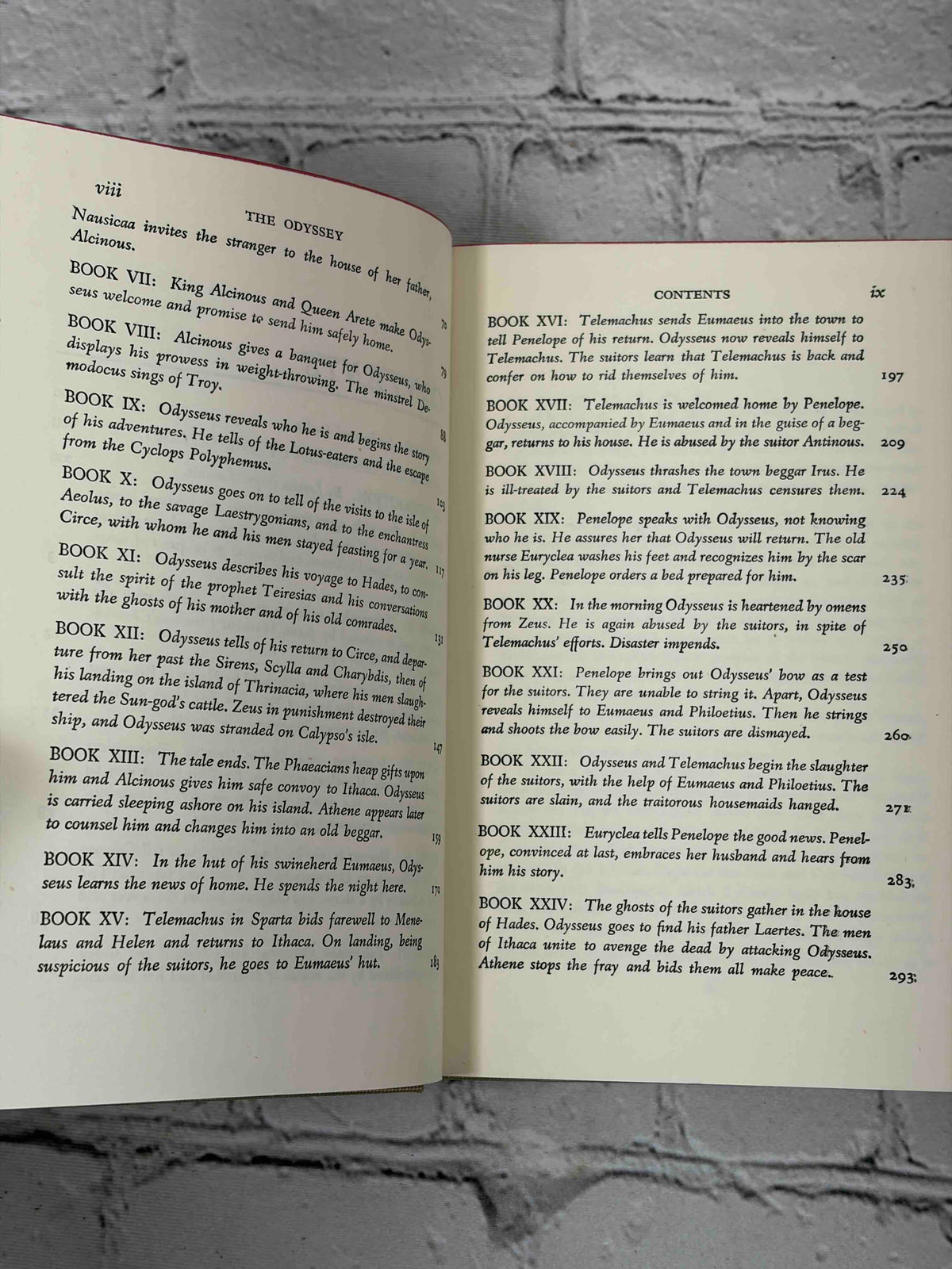 The Iliad and The Odyssey of Homer, Classics Club 1942-1944 - Odyssey contents, continued