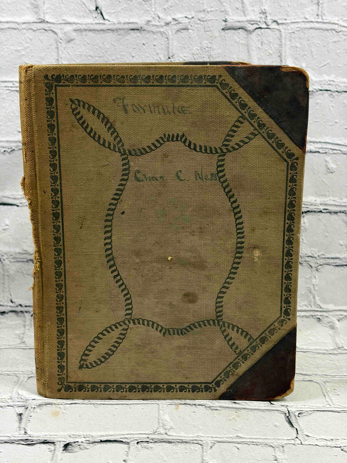 Pharmacist's handwritten formula book of Charles C. Neff, Ph.G., 1903-1906 - front cover