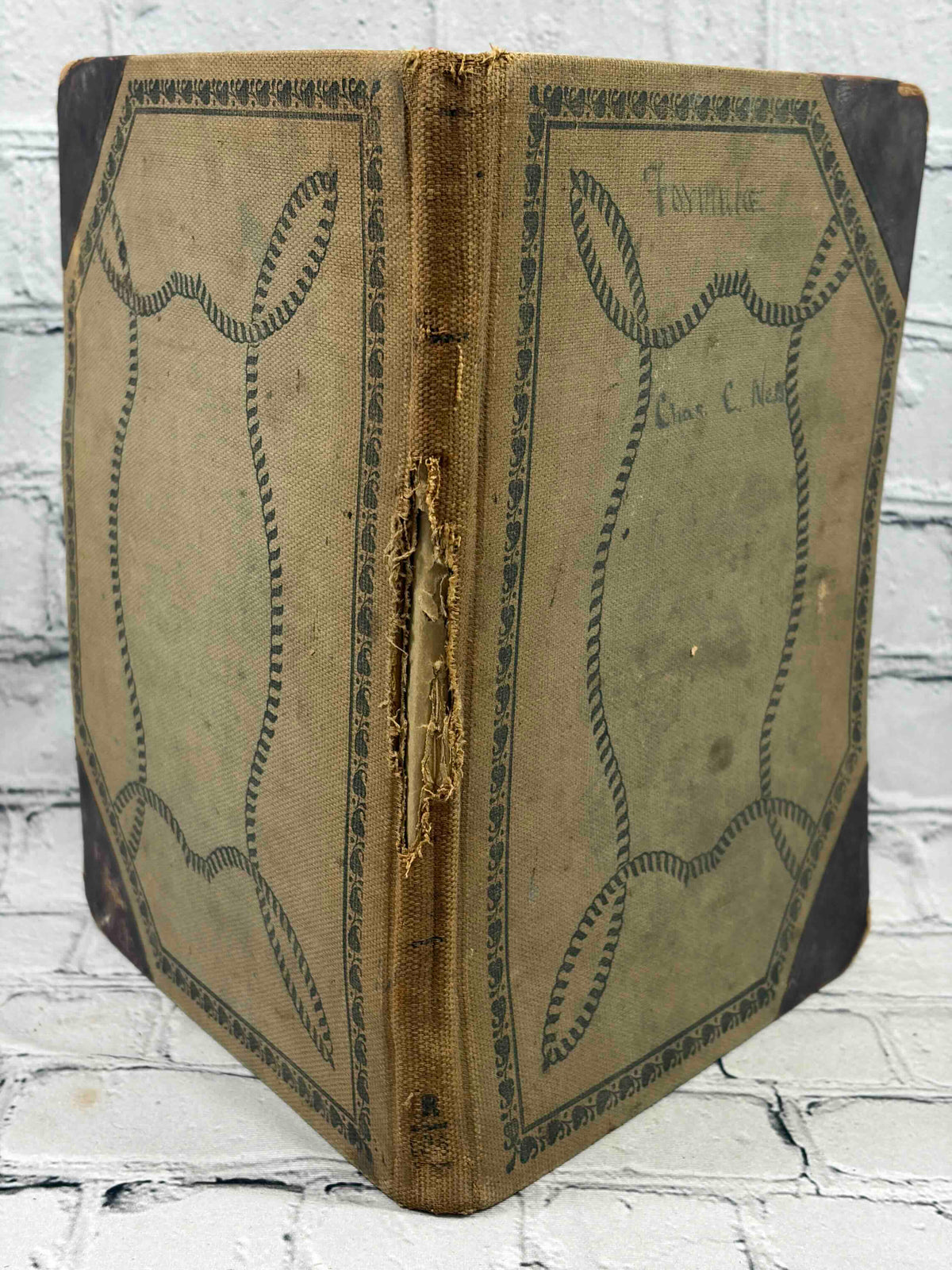 Pharmacist's handwritten formula book of Charles C. Neff, Ph.G., 1903-1906 - covers and worn spine