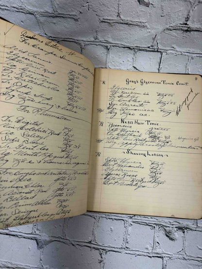 Pharmacist's handwritten formula book of Charles C. Neff, Ph.G., 1903-1906 - handwritten formulas, page 9