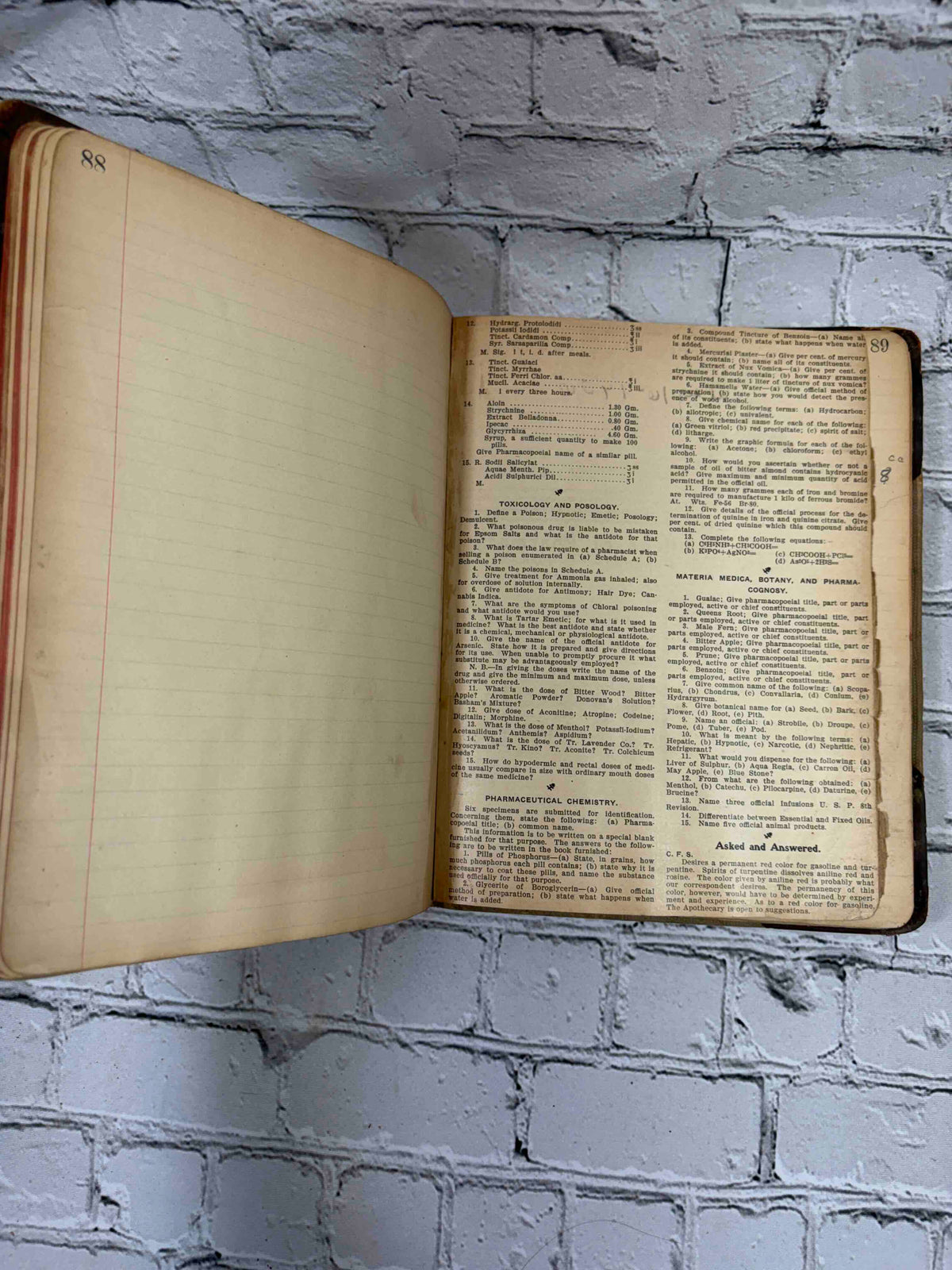 Pharmacist's handwritten formula book of Charles C. Neff, Ph.G., 1903-1906 - pasted-in clipping, page 89
