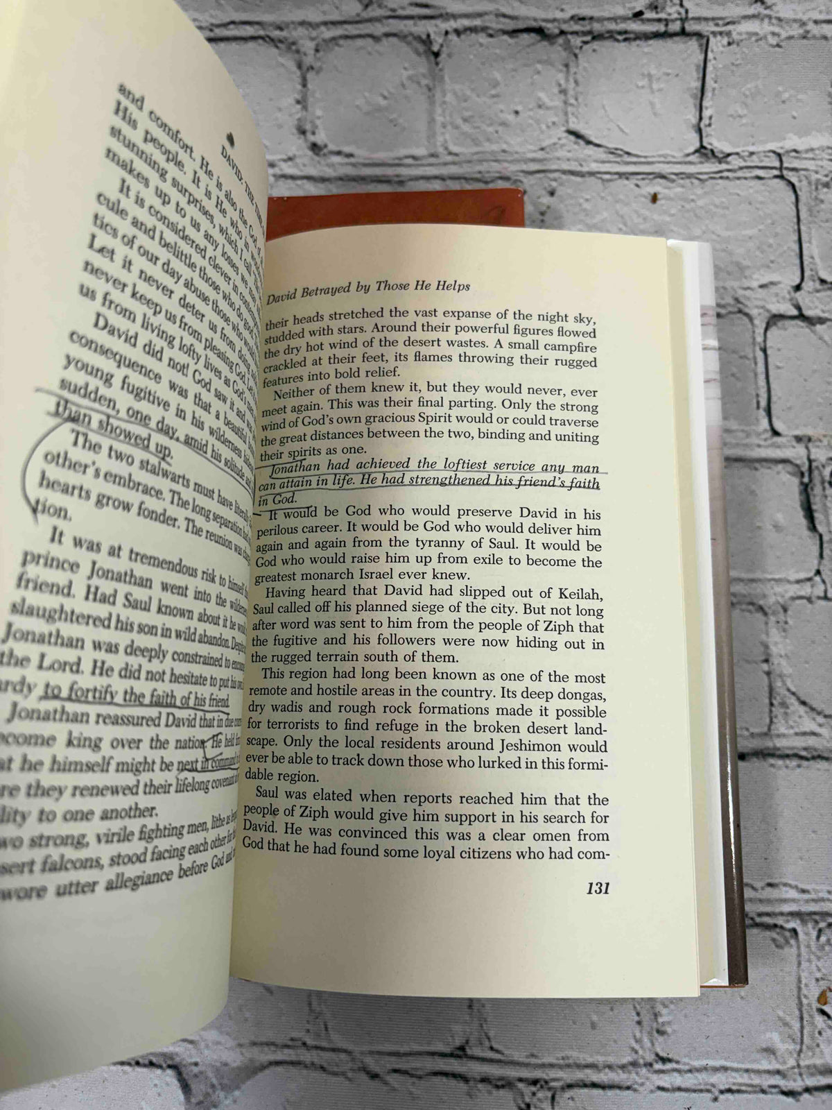 David I and David II by W. Phillip Keller, Word Books hardcovers - ink underlining in David I