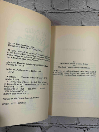 David I and David II by W. Phillip Keller, Word Books hardcovers - David II copyright page
