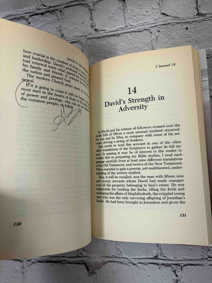 David I and David II by W. Phillip Keller, Word Books hardcovers - handwritten marginal note in David II
