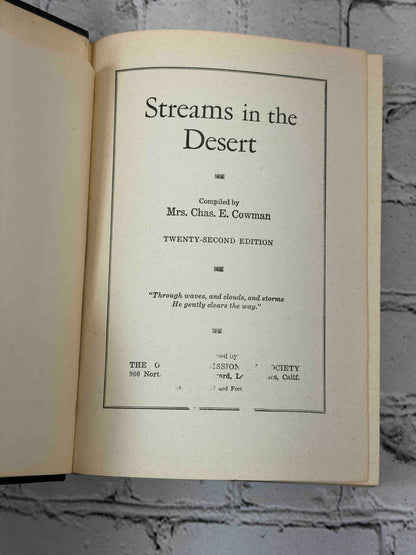 Streams in the Desert by Mrs. Chas. E. Cowman, 22nd edition - title page
