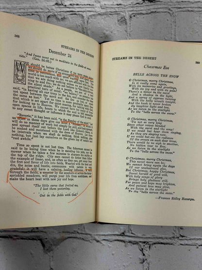 Streams in the Desert by Mrs. Chas. E. Cowman, 22nd edition - underlining, December 24 reading