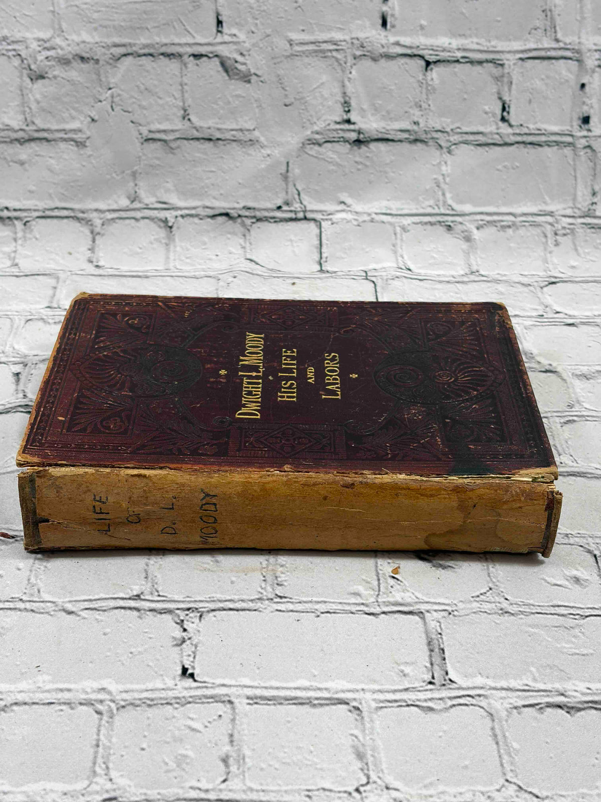 Life and Labors of Dwight L. Moody by Henry Davenport Northrop, 1899 - spine with handwritten label