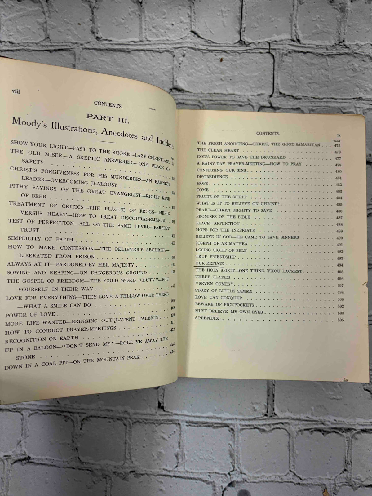 Life and Labors of Dwight L. Moody by Henry Davenport Northrop, 1899 - contents