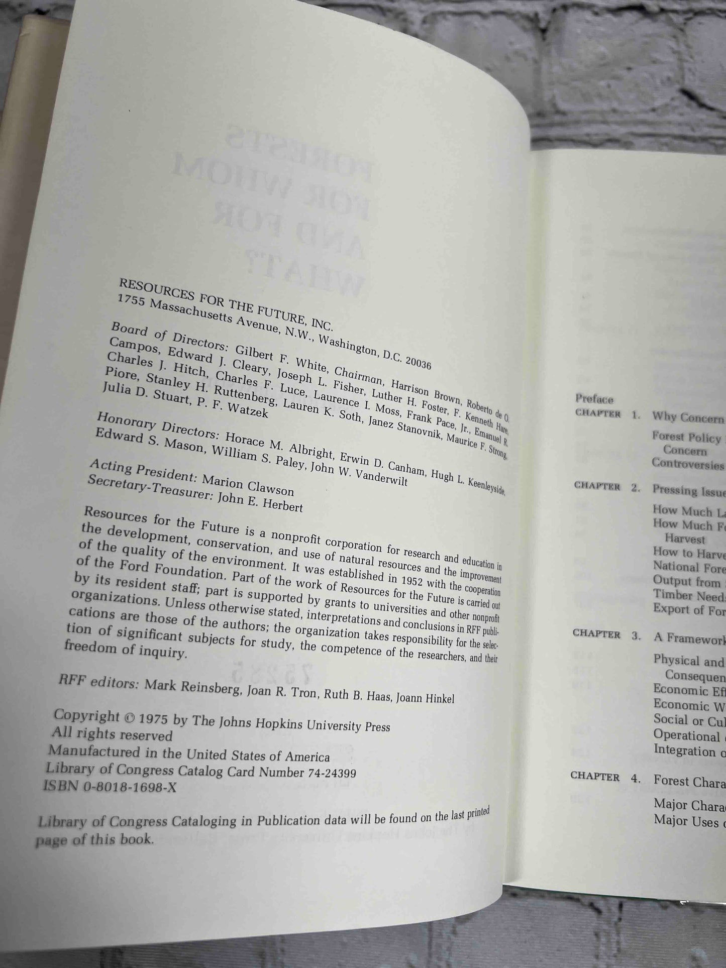 Forests for Whom and for What?