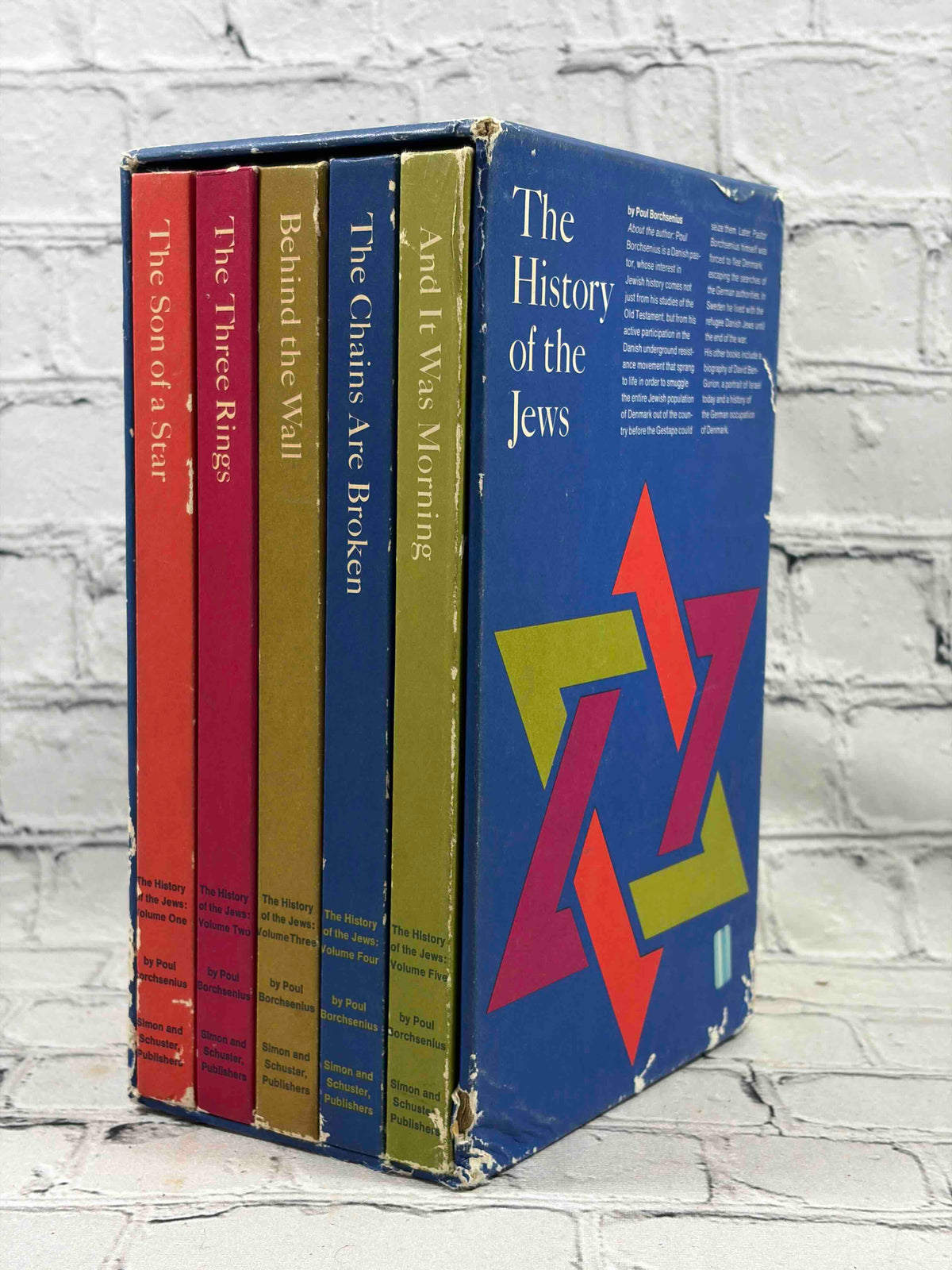 The History of the Jews by Poul Borchsenius, 1965 Simon and Schuster 5-volume set - volumes in slipcase