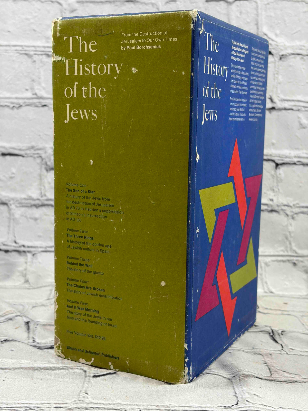The History of the Jews by Poul Borchsenius, 1965 Simon and Schuster 5-volume set - slipcase