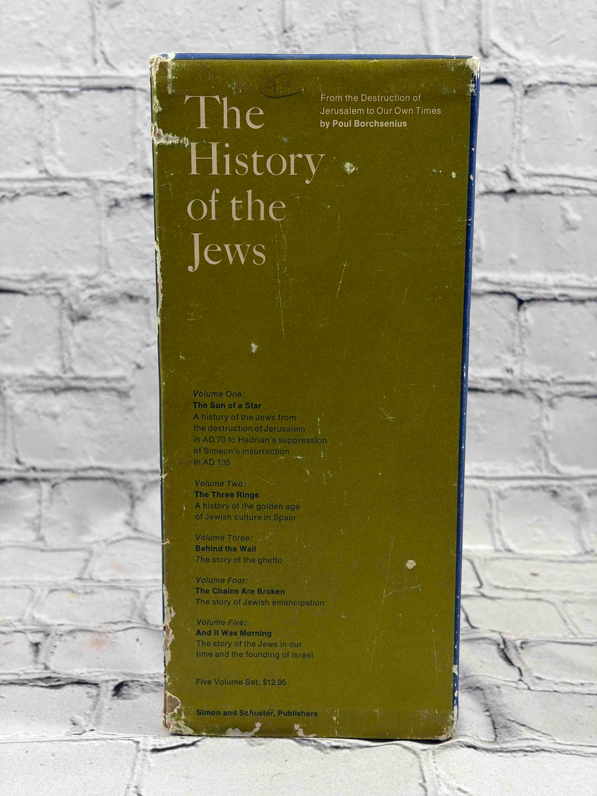 The History of the Jews by Poul Borchsenius, 1965 Simon and Schuster 5-volume set - slipcase with volume list