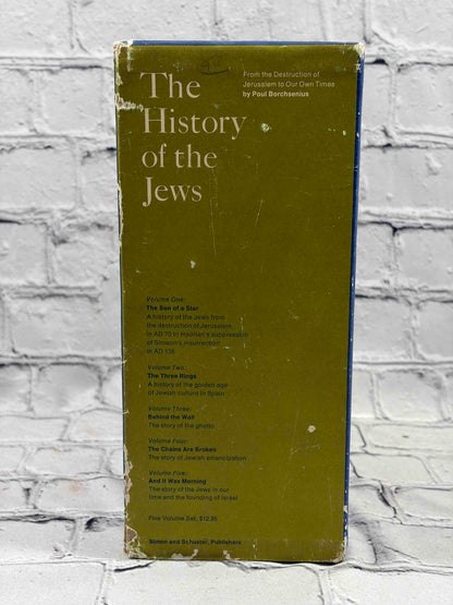 The History of the Jews by Poul Borchsenius, 1965 Simon and Schuster 5-volume set - slipcase with volume list