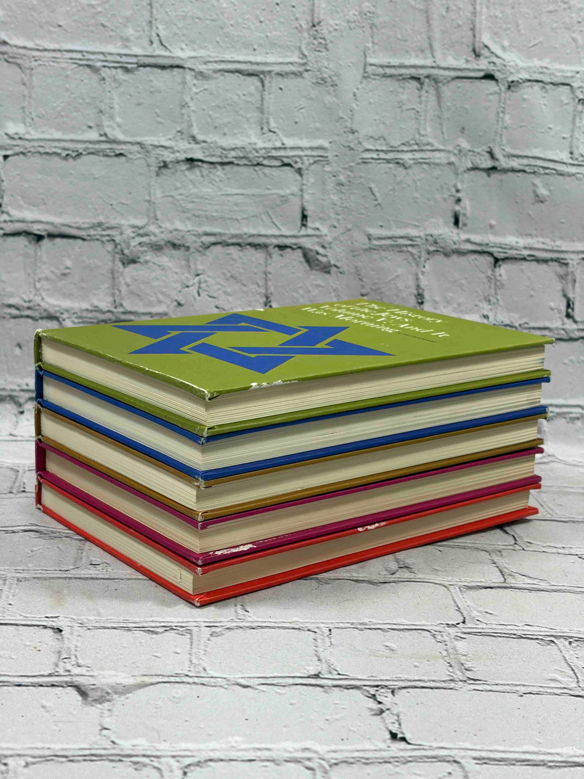 The History of the Jews by Poul Borchsenius, 1965 Simon and Schuster 5-volume set - stacked volumes