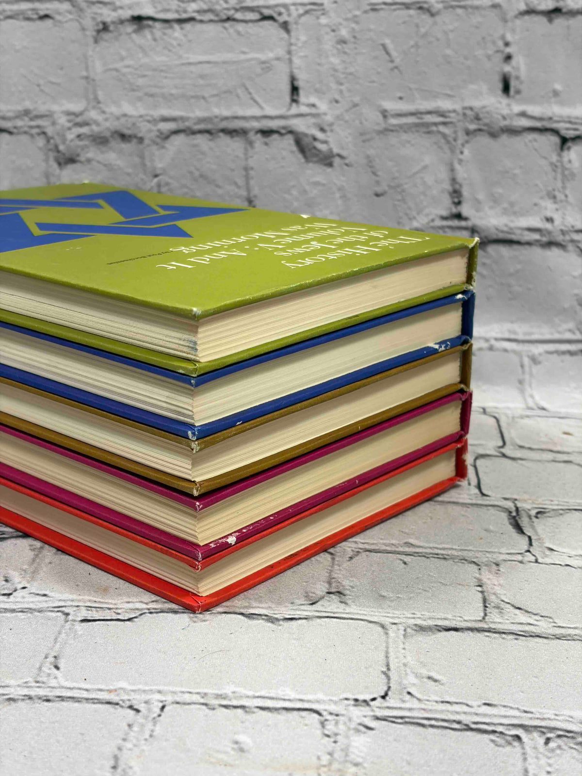 The History of the Jews by Poul Borchsenius, 1965 Simon and Schuster 5-volume set - stacked volumes, page edges
