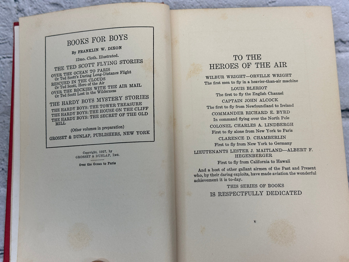 Over the Ocean to Paris by Franklin Dixon [1927]