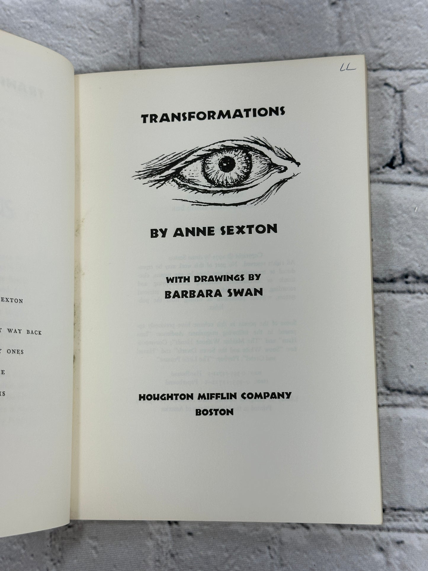 Transformations By Anne Sexton Preface By Kurt Vonnegut [3rd Print · 1971]