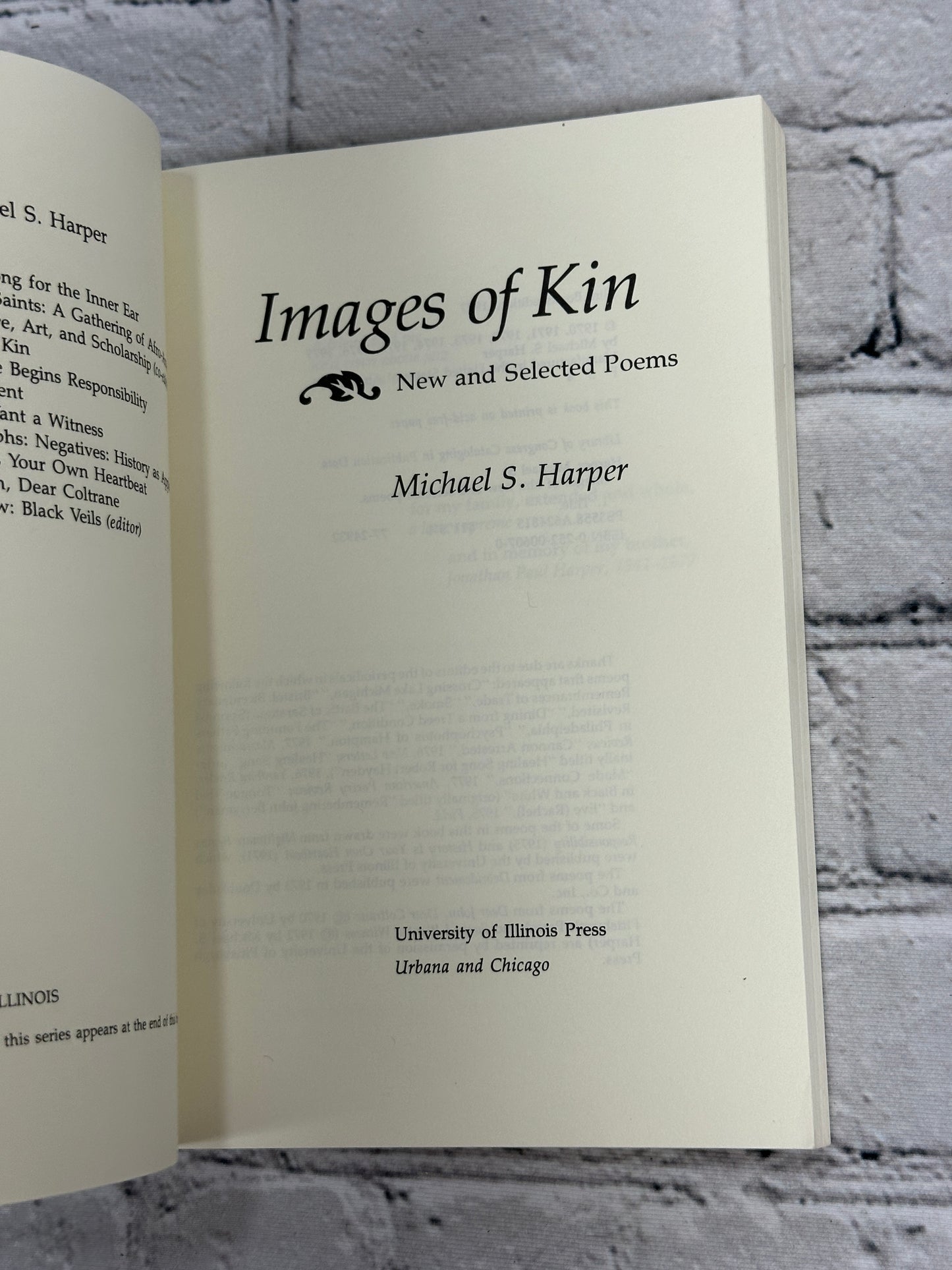 Images of Kin: New and Selected Poems By Michael S. Harper [4th Print · 1977]