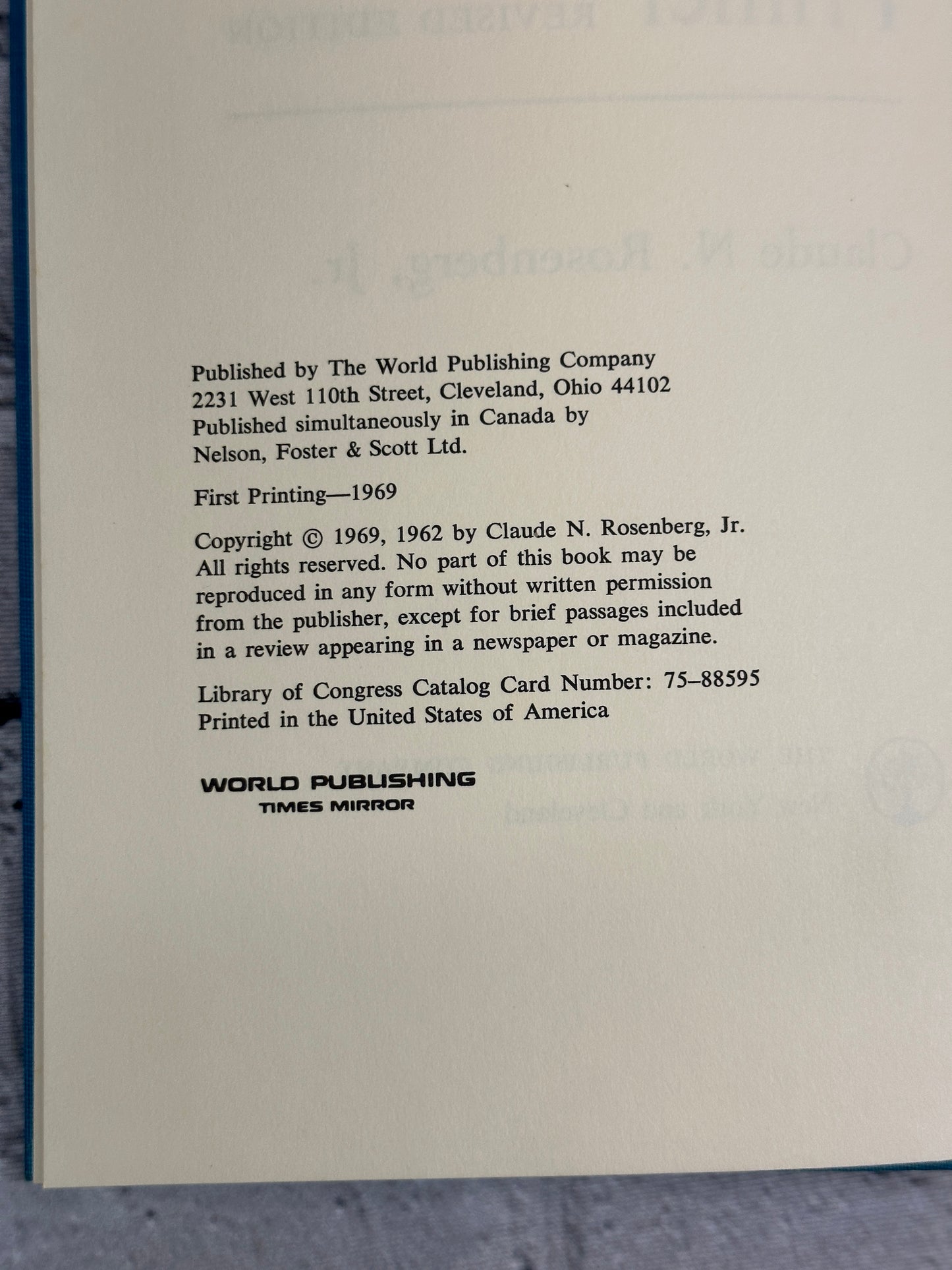 Stock Market Primer by Claude N. Rosenberg Jr. [1969 · First Printing]