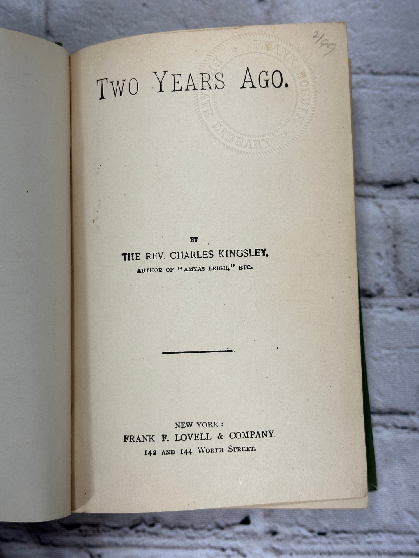 Two Years Ago by Charles Kingsley [Frank F Lovell & Company · Kingsley's Works]