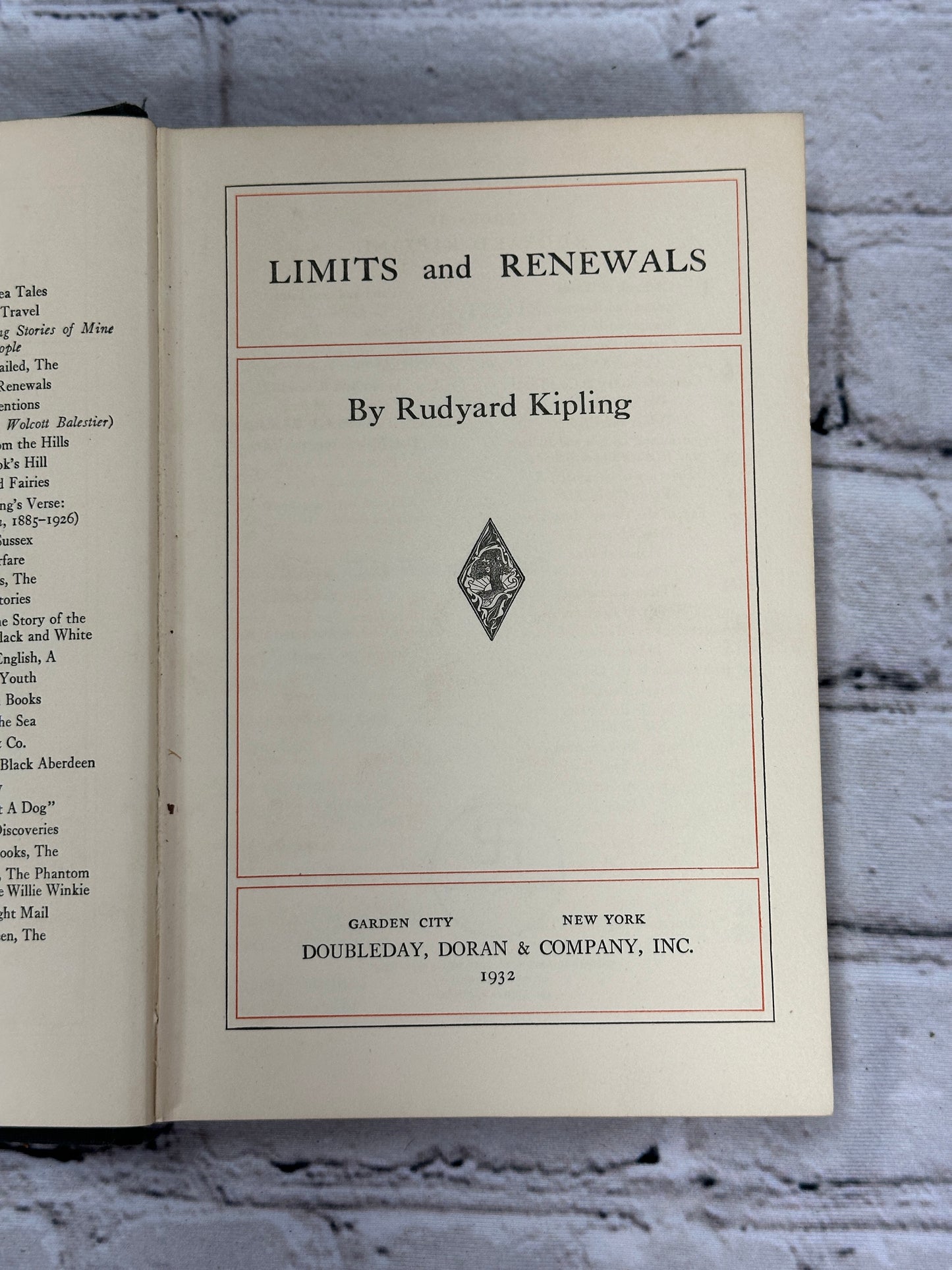 Limits and Renewals by Rudyard Kipling [1932 · First Edition]