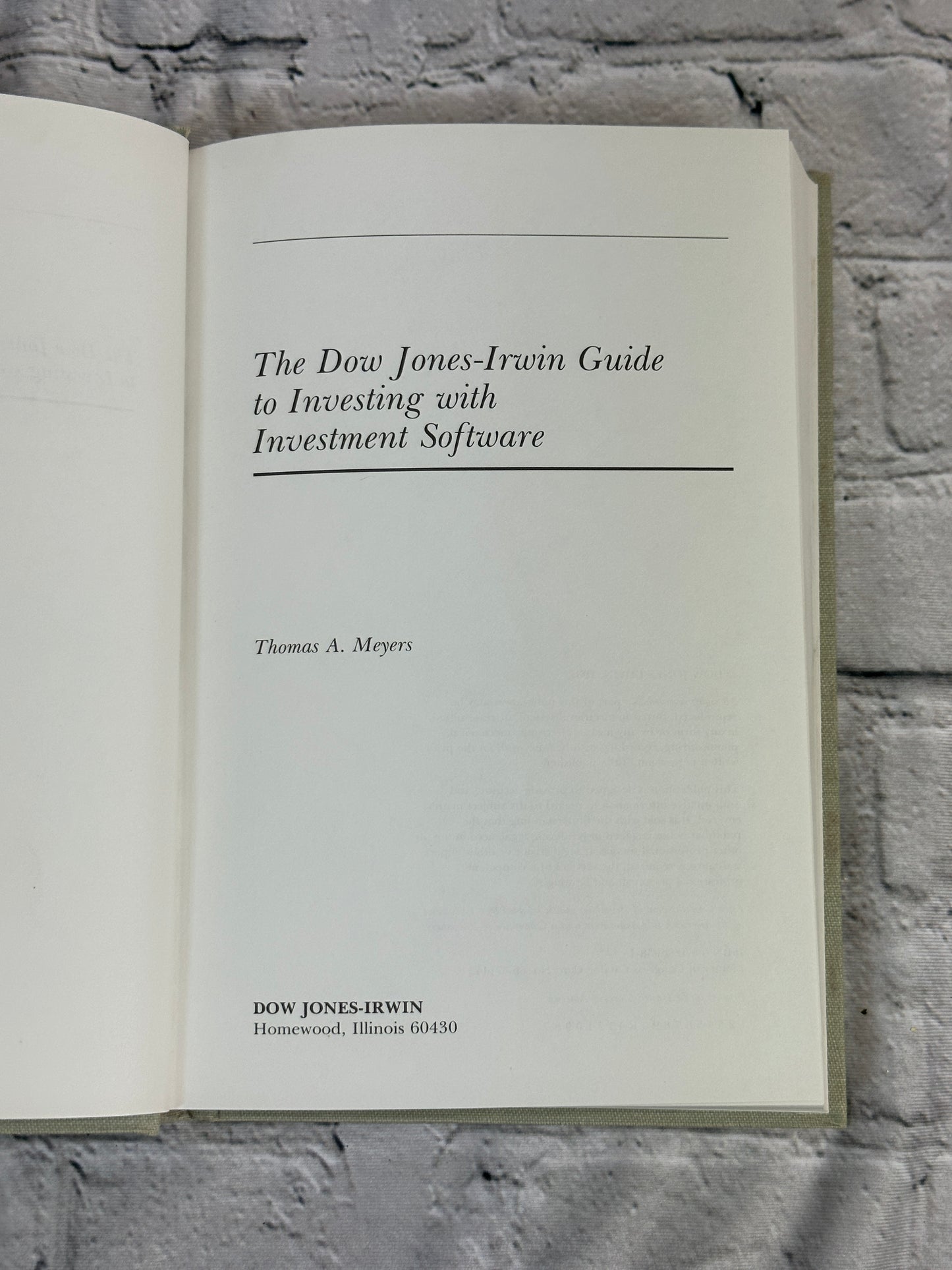 Dow Jones-Irwin Guide To Trading Systems by Thomas Meyers [1987]