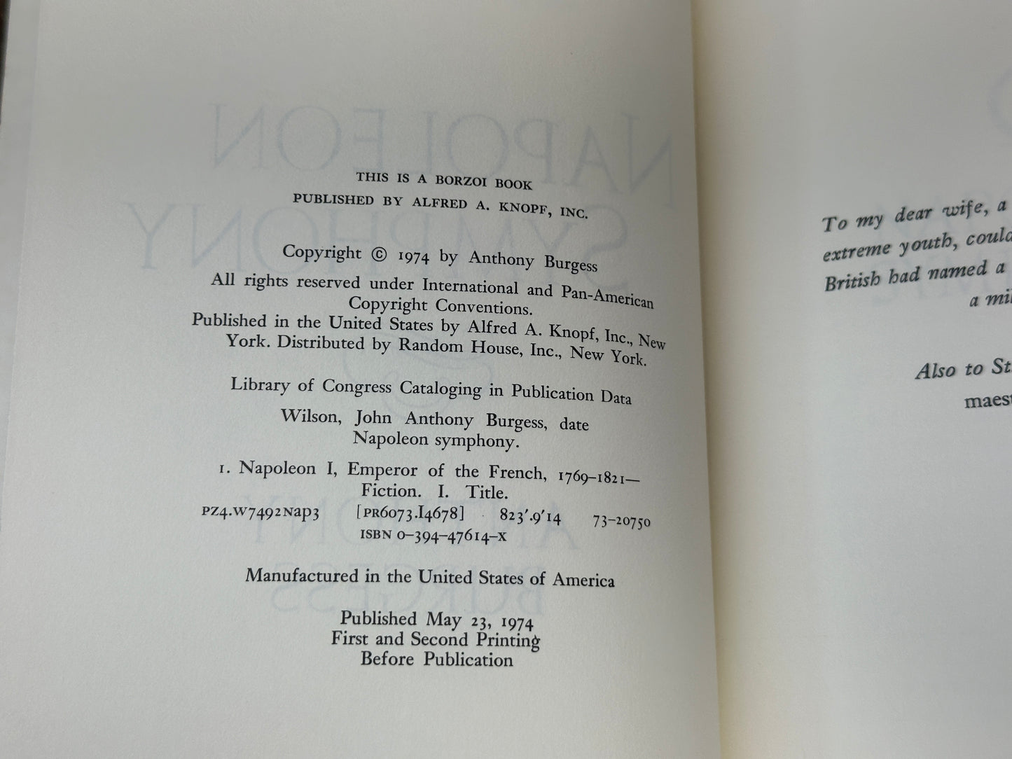 Napoleon Symphony By Anthony Burgess [1974 · First Edition]