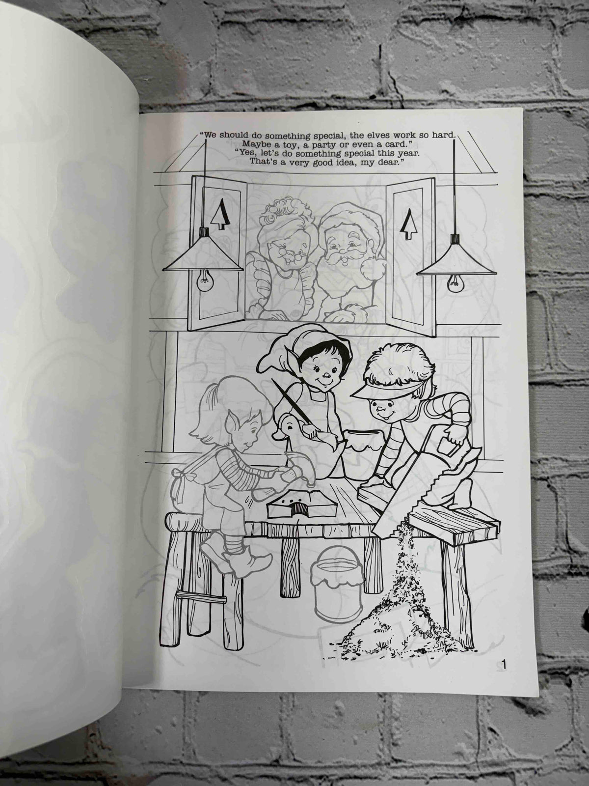 The Elves' Christmas Surprise Sticker Fun, 1993 Golden Books - coloring page