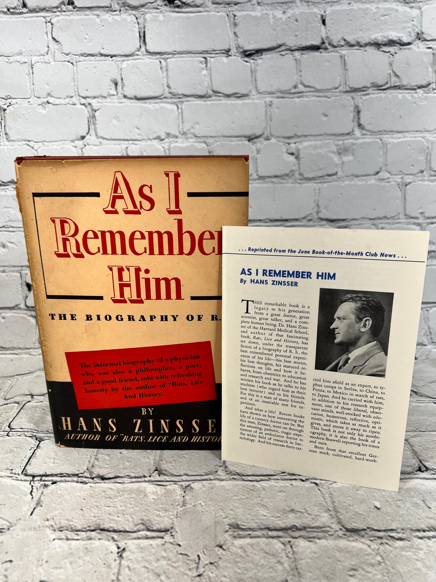 As I Remember Him by Hans Zinsser [1940 · BOTMC]