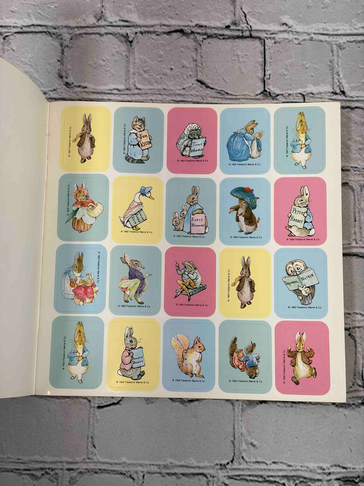 The Tale of Benjamin Bunny with Peter Rabbit by Beatrix Potter, 1986 Little Simon paperback - sticker sheet