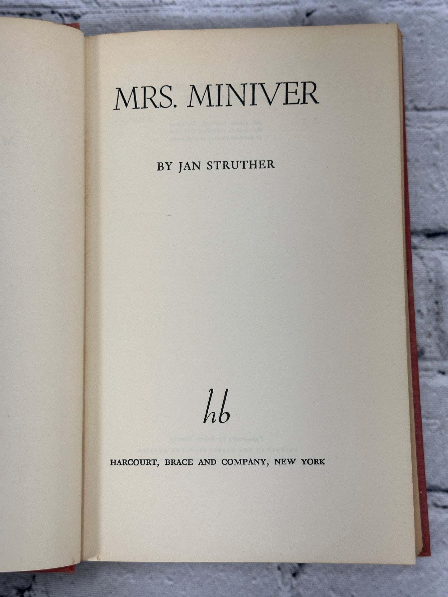 Mrs. Miniver by Jan Struther [1940]