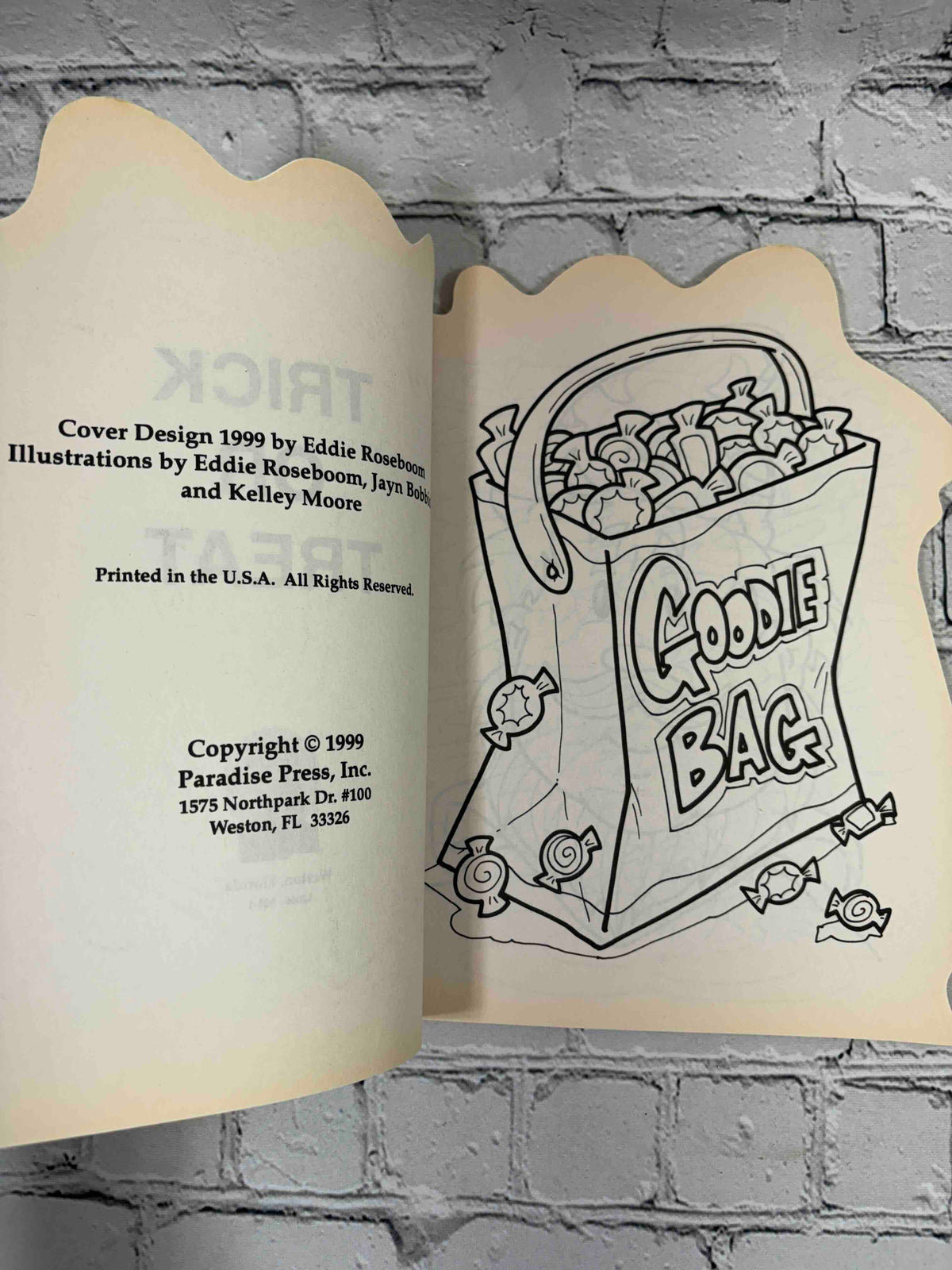 Trick or Treat Coloring & Activity Book, 1999 Paradise Press - copyright page