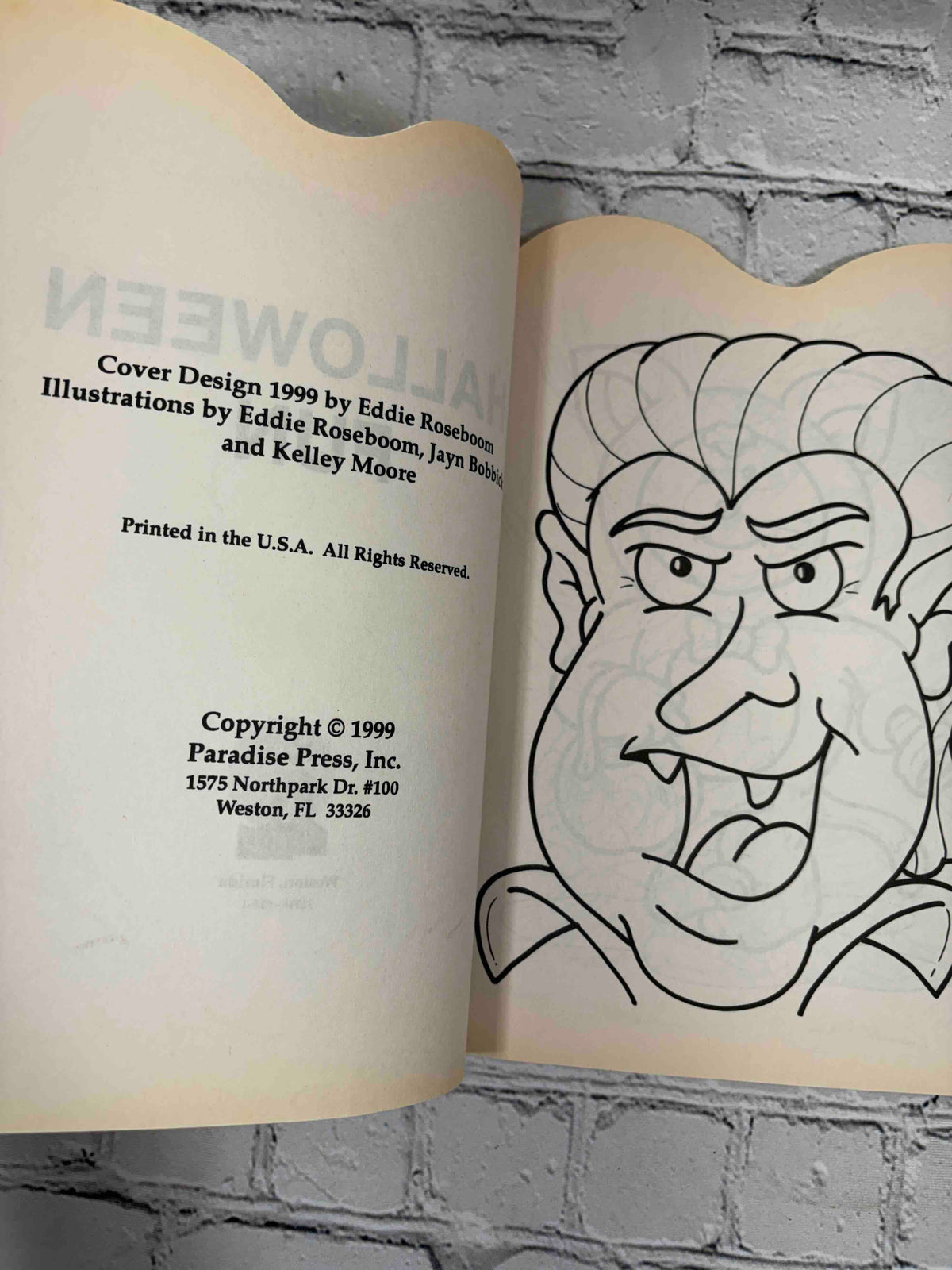 Halloween Fun Coloring & Activity Book, 1999 Paradise Press - copyright page