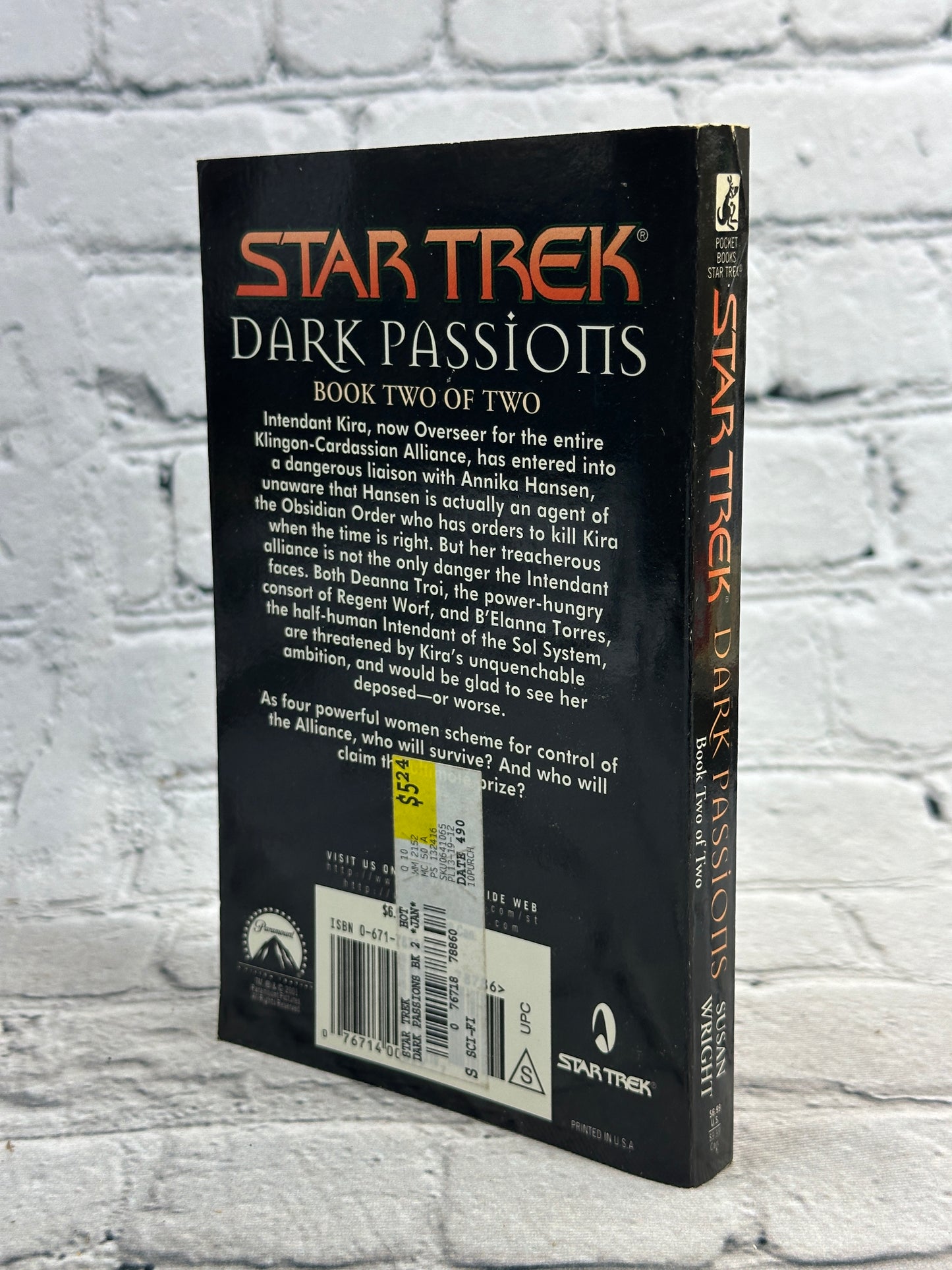 Star Trek Dark Passions Book Two By Susan Wright [2001 · First Printing]